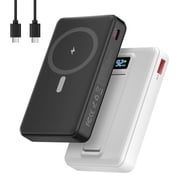 PGYOB 2 Pack Magnetic Power Bank 10000mAh, Wireless Power Bank, Portable Charger With 22.5W PD Fast Charging , LED Power Display for iPhone 15/16/14/13/12 Pro/P