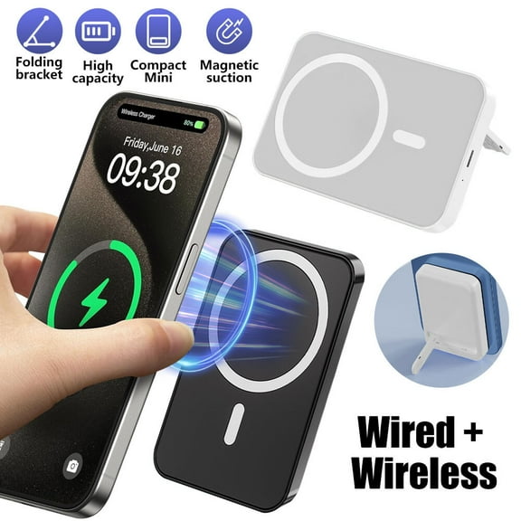 Magnetic Portable Charger, DFITO 5,000mAh Wireless Battery Pack, Magsafe-Compatible for iPhone 15/15 Plus/15 Pro/15 Pro Max, iPhone 14/13/12 Series and more, Black