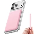 thumbnail image 1 of Magnetic Portable Charger, Magnetic Power Bank 5000mAh with USB-C, Slim Wireless Battery Pack compatible for iPhone 17/16/15/14/13 Series, Pink, 1 of 10