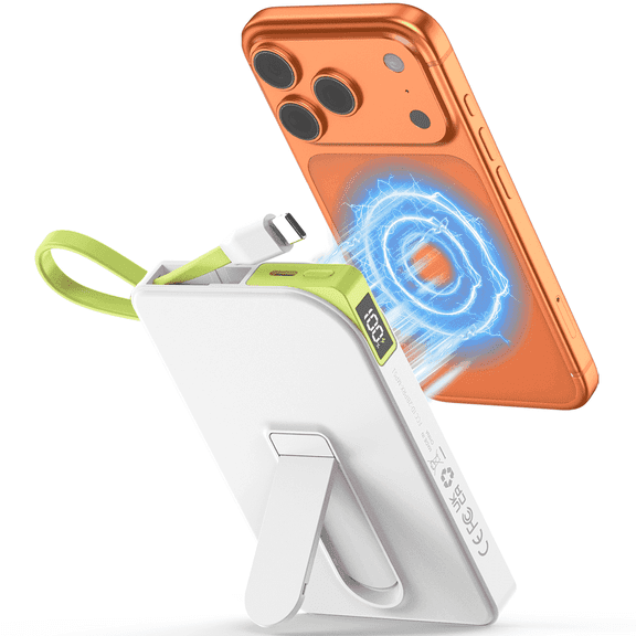 Magnetic Portable Charger, 10000mAh Wireless Power Bank 22.5W Fast Charging Battery Pack Compatible with iPhone 17/16/15/14/13 Series, White