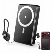 Magnetic Portable Charger 10000mAh, 20W Fast Charging Wireless Power Bank, Battery Pack With a folding stand and Fast-Charging Cable, Compatible with iPhone 18/17/16/15/14/13/12 Series