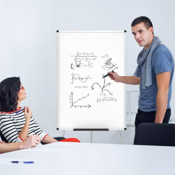 Magnetic Portable Easel Dry Erase Board, Flipchart Easel Stand Tripod Whiteboard, 24"W x 36"L