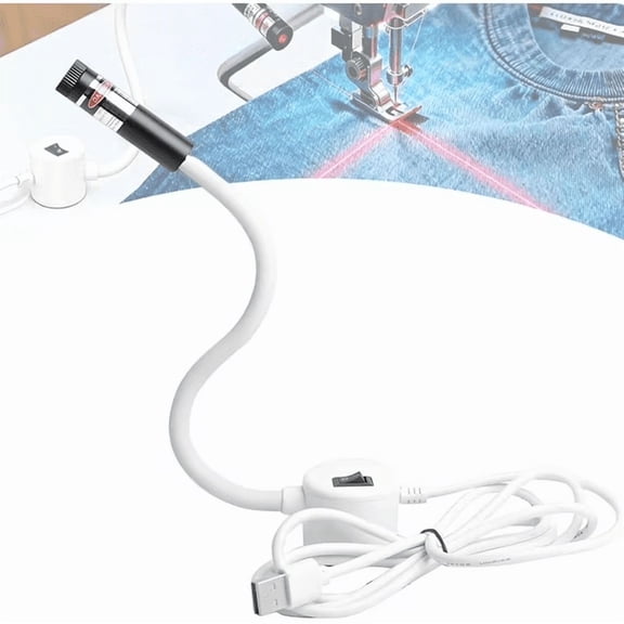 Magnetic Positioning Quilting Light for Sewing Machine, Adjustable Sewing Laser Light Seam Guide with Dot/Straight Line/Crosshair, Hands-Free Precision Quilting Aid Tool for Precise Stitching,a