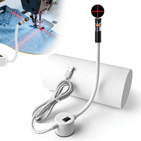 Magnetic Positioning Quilting Light for Sewing Machine, Adjustable Sewing Laser Light Seam Guide Quilting Lights with Dot/Straight Line/Crosshair Projection for Precise Stitching (Crosshair, USB)