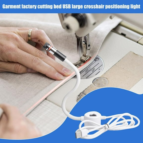 Magnetic Positioning Quilting Light, Sewing Machine Quilting Light with Adjustable Dot/Straight Line/Crosshair Projection, Vision Guide, Sewing Machine Attachments (USB-Type)