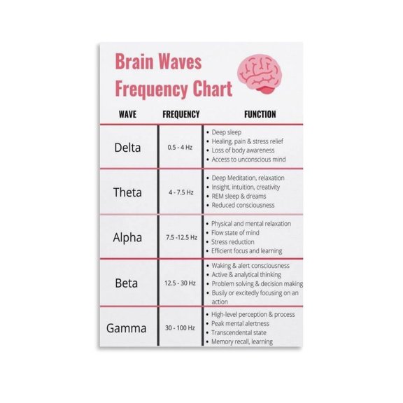 Magnetic Poster Brain Wave Frequency Chart Cognitive States