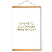 Magnetic Poster Frame with Hanger - Magnetic Light Wood Frame Hanger for Photo Picture Canvas Artwork Art Print Wall Hanging 16 Inches