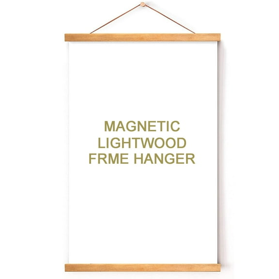 Magnetic Poster Frame with Hanger - Magnetic Light Wood Frame Hanger for Photo Picture Canvas Artwork Art Print Wall Hanging 18 Inches