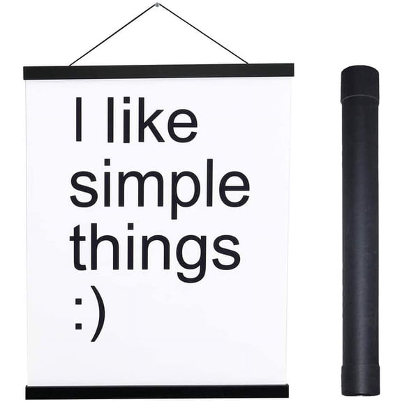 Magnetic Poster Hanger Frame, 20x28 20 x 30 20x26 Light Wood Wooden Magnet Canvas Artwork Print Poster Hangers Frames Hanging Kit (Black, 20")