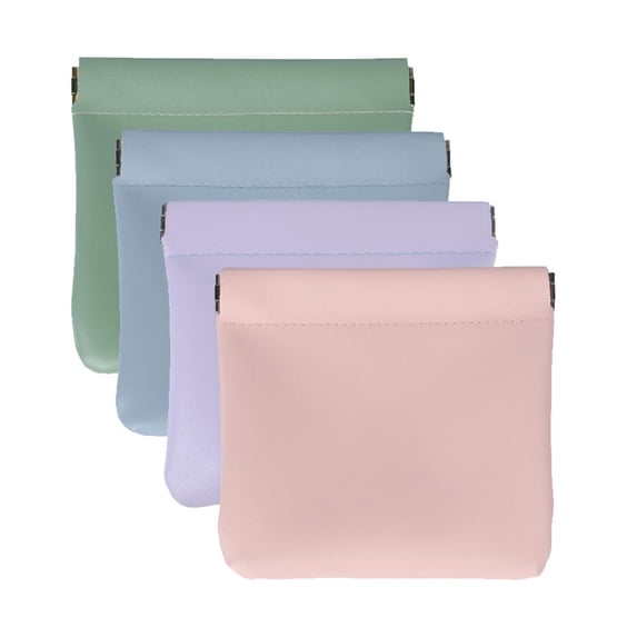 Magnetic Pouches for Purse Pu Leather Closure Lightweight Cosmetic Organizer Travel Essentials Case Secure Self-sealing Design 4pcs