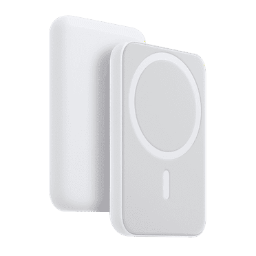 5000mAh Magnetic Power Bank, 5W Wireless Battery Pack for iPhone 14/13/12 Series White
