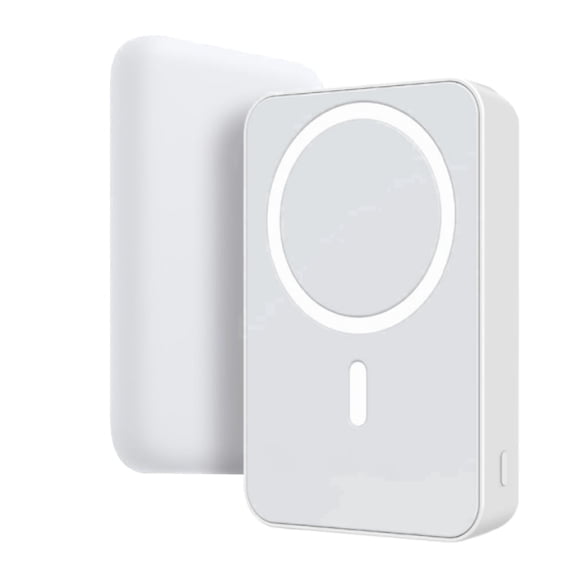 Hendoct 5000mAh Magnetic Wireless Portable Charger Power Bank Compatible with iPhone 15/14/13/12 Series, White