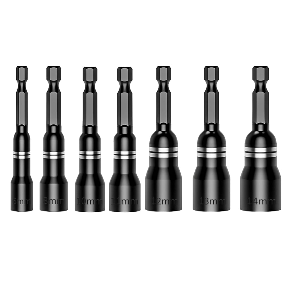 Magnetic Power Nut Driver Drill Bit Set Hex Socket Adapter Bolt Driver ...