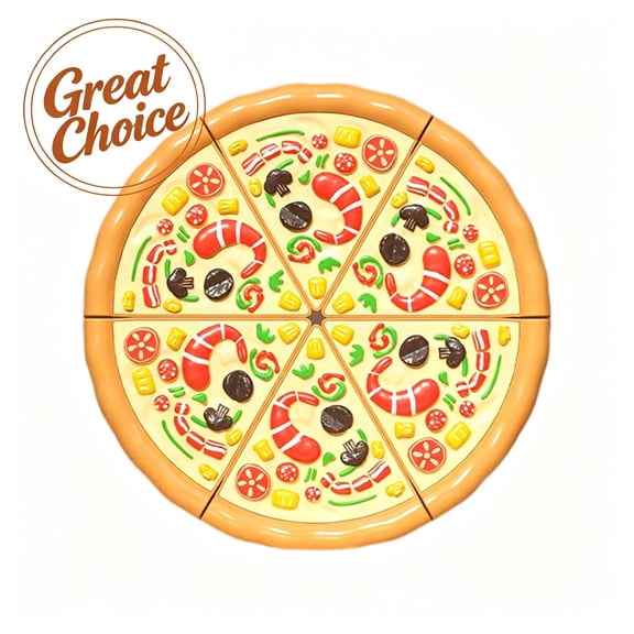 Magnetic Pretend Pizza Cutting Play Food Toy for Kids, Kitchen Restaurant Chef Role Play Educational Toy, Birthday Party Favor Gift for Toddler Boys Girls Ages 3+