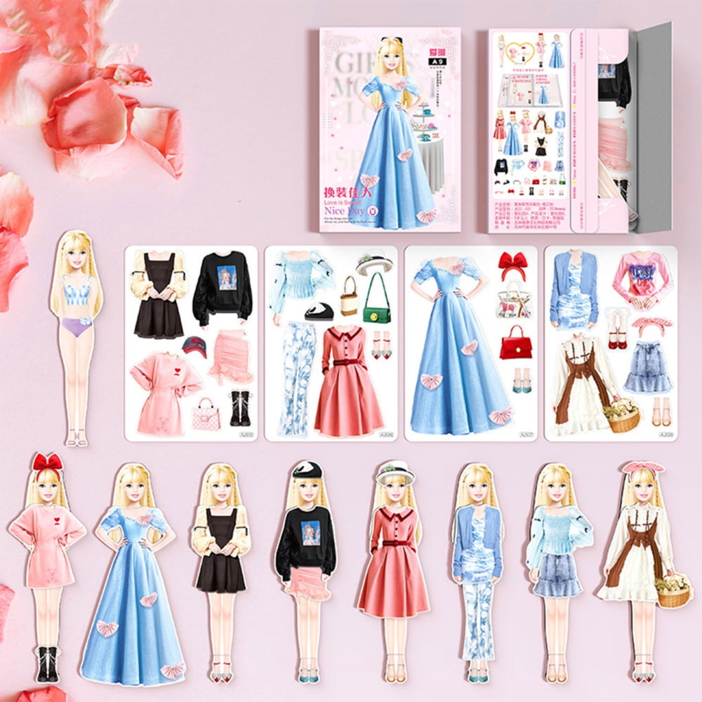 Magnetic Princess Dress Up Paper Doll Pretend Play Toys Magnet