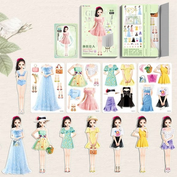 Magnetic Princess Dress Up Paper Doll Pretend Play Toys Magnet People Clothes Puzzles Game