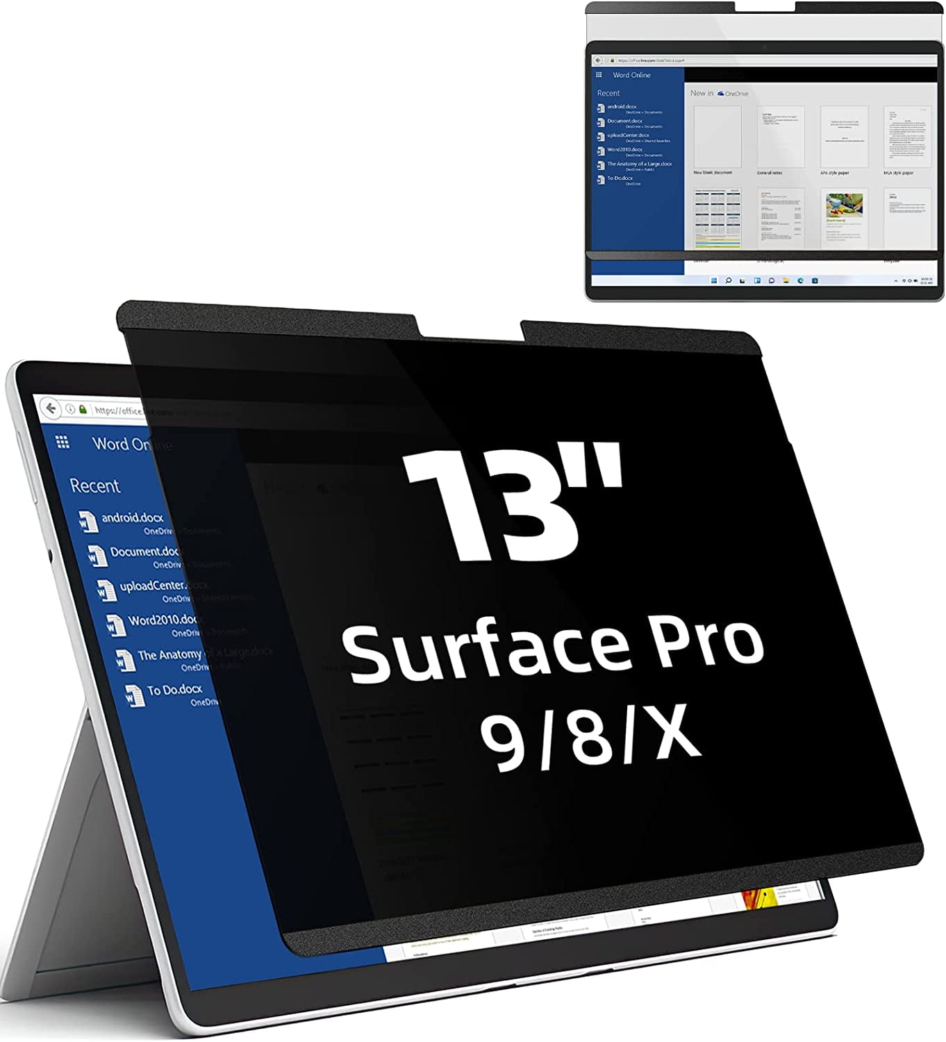 Privacy Screen for 13 inch Surface Pro 9/8/X, Removable Anti