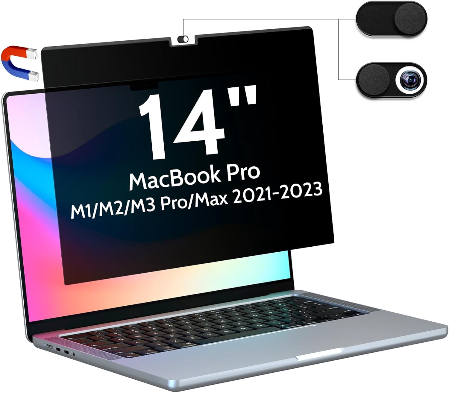 Pellicola Protettiva Privacy Belkin Per MacBook Pro 14" M1/M2/M3 - Antiriflesso, Rimovibile, Garanzia A Vita