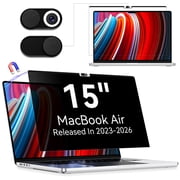 Magnetic Privacy Screen for MacBook Air 15 Inch 2023-2026, M2 M3 M4 M5, Removable Anti Spy Blue Light Glare Protector, Laptop Privacy Filter for Mac Pro 15.3 in