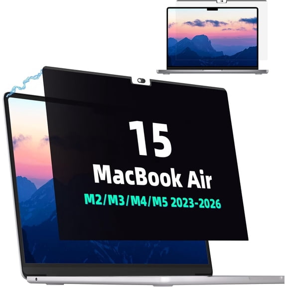 Magnetic Privacy Screen for MacBook Air 15 Inch (2023-2026, M2, M3, M4, M5),Removable Anti Glare Blue Light Filter for Mac 15.3In Laptop Privacy Filter Shield Protector