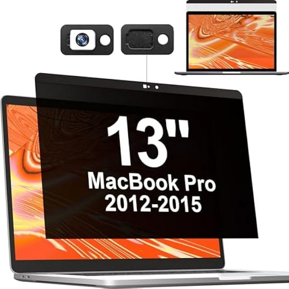 Magnetic Privacy Screen MacBook Pro 13 Inch (2012-2015), Removable Anti Blue Light Glare Filter Laptop Privacy Screen Protector with Camera Cover for Apple Mac 13'' Model (A1278,A1425, A1502)
