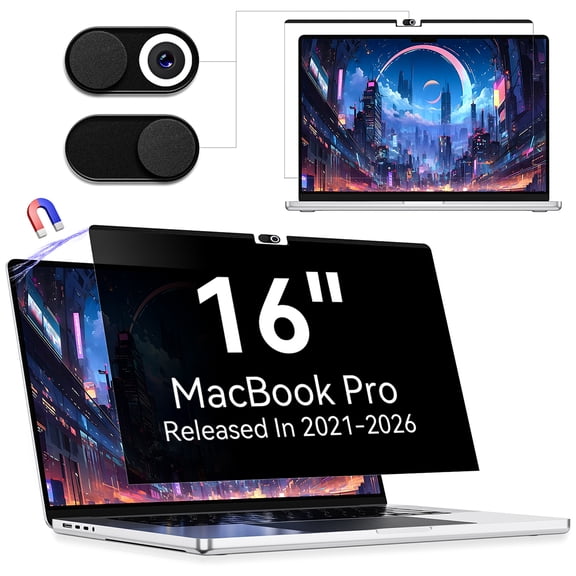 Magnetic Privacy Screen for MacBook Pro 16 inch (2021-2026, M1, M2, M3, M4, M5), Removable Anti Spy Blue Light Glare Protector, Laptop Privacy Filter for Mac Pro 16.2 in