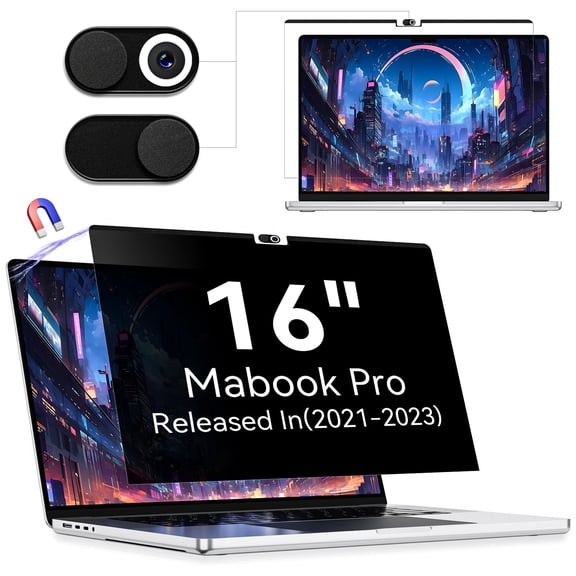 Magnetic Privacy Screen for MacBook Pro 16 inch (2021-2024, M1, M2, M3, M4), Removable Anti Spy Black Protector, Blue Light Glare Private Filter Protector for Mac Pro Laptop