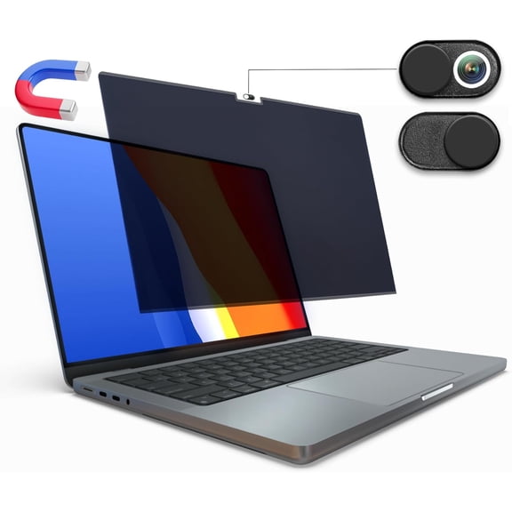 Magnetic Privacy Screen for MacBook Pro 16 inch (2021-2025 M1-M4 Max), Anti-Glare, Blue Light Protector, Scratch Resistant, Removable Laptop Filter Private Shield & Webcam Cover