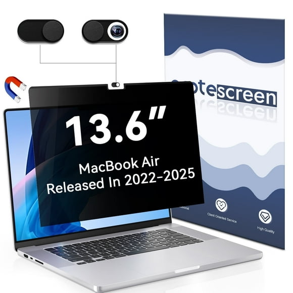 Magnetic Privacy Screen for Macbook Air 13.6/13 Inch (2022-2025, M2, M3, M4), Removable Matte Anti Glare Blue Light Protector Private Security Filter for 13.6inch Mac Laptop Computer