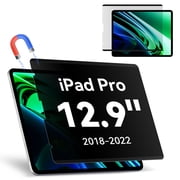 Magnetic Privacy Screen Protector Compatible with iPad Pro 12.9 Inch 2018 2020 2021 2022, Removable Anti Glare Blue Light Bubble-Free Black Security Protector P