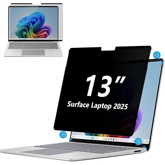 Magnetic Privacy Screen for Surface Laptop 13 inch (2025), Anti-Glare, 30 Side View Protection, Washable & Reusable Privacy Filter, Bubble-Free Installation
