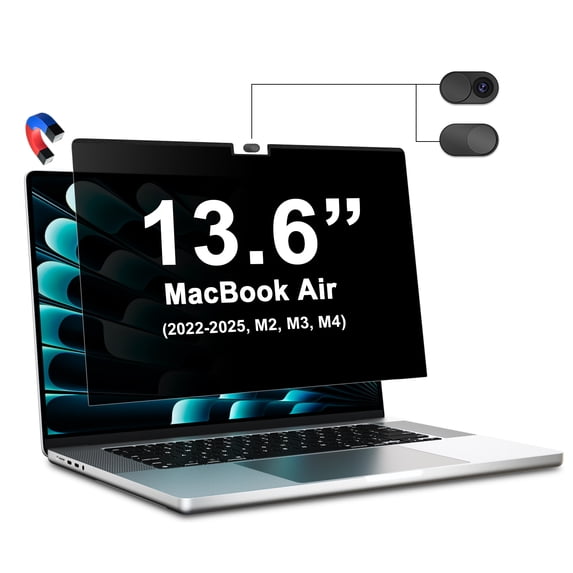 ZOEGAA magnetic privacy screen for MacBook Air 13.6 inch (2022-2025, M2, M3, M4) laptop