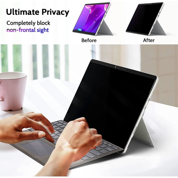 Magnetic Privacy Screen for Surface Pro 11/10/9/8/X 13 Inch, Removable Anti Blue Light Glare Filter, Black Security Private Apy Block Protector