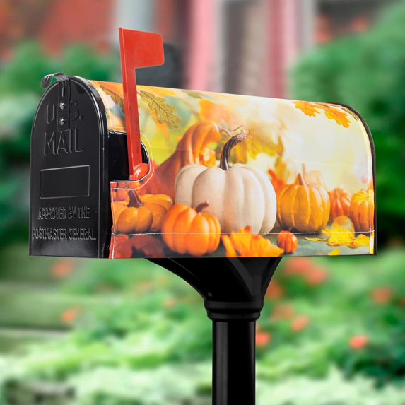 Magnetic Pumpkins Fall-Autumn Seasonal-Mailbox-Covers Outdoor Mailbox-Wraps/Post-Letter Box Garden Home Yard Decor 21x18in