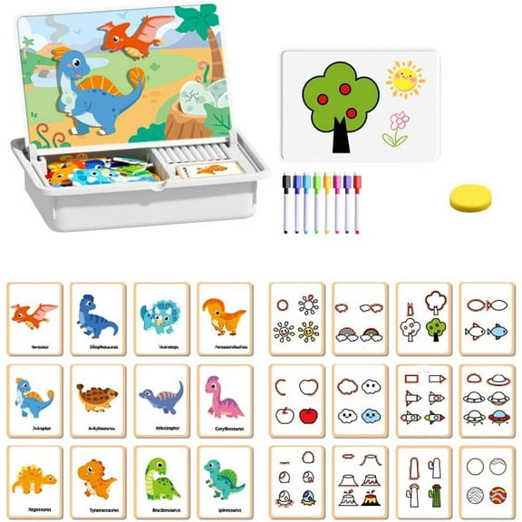 Magnetic Puzzle-Magnetic Face Toy,Multiple themes available Creative Magnetic Face & Outfit Game, Enhances Creativity And Learning Portable & Easy Storage