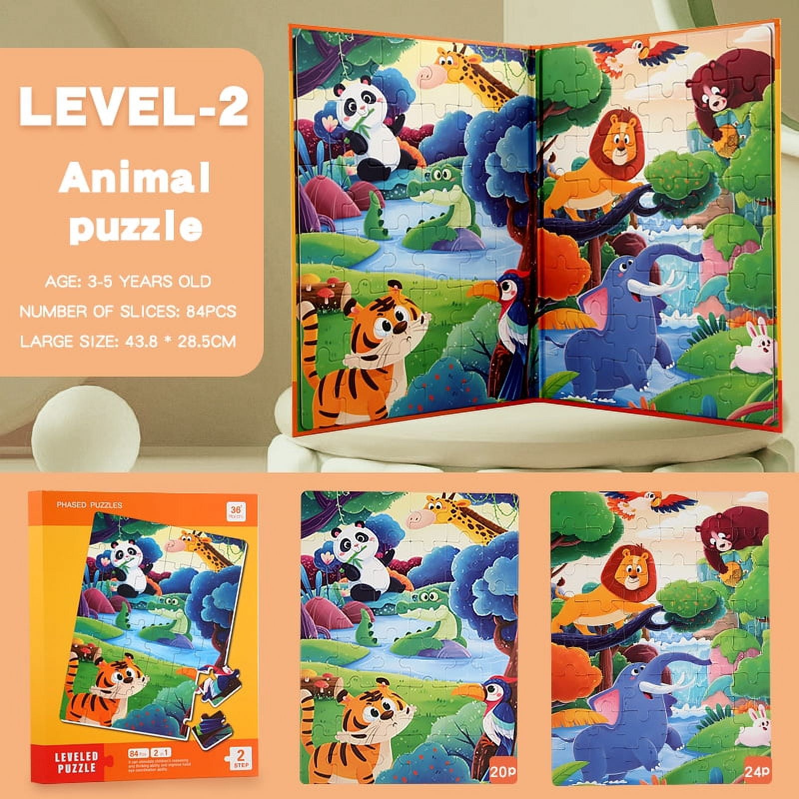 Magnetic Puzzles for Kids Ages 3 4 5, Two-Books Set, Dinosaur Puzzles  Wooden Jigsaw Magnetic Puzzles Book Premium Puzzle Preschool Animals  Puzzles Travel Puzzles Book Travel Toys for Kids Ages 4-8, Jigsaw