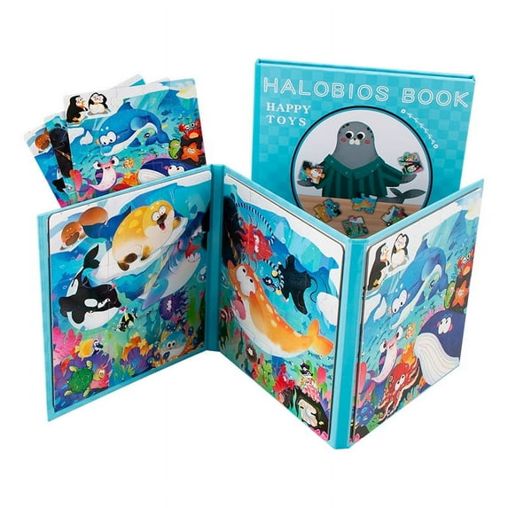 Magnetic Puzzles for Toddlers 3-5, Travel Toys Gifts for Kids Ages 3 4 5 6, 3 in 1 Jigsaw 50 Pieces Puzzle Book, Travel Games Construction Birthday Gifts for Preschool Learning Educational Toys