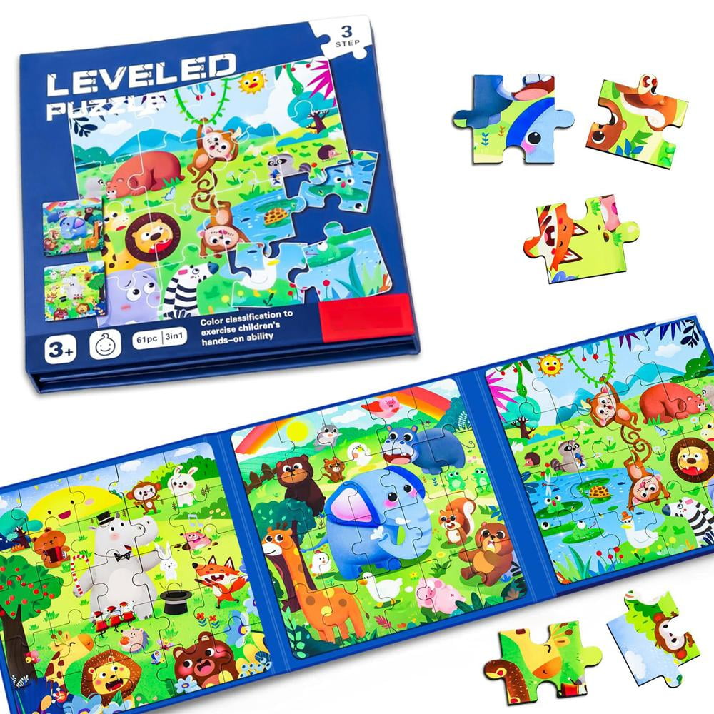 Puzzles for Kids Ages 35, Animal Wooden Jigsaw Puzzles for