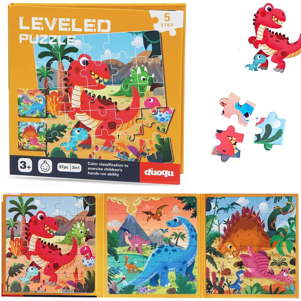 Puzzles for Kids Ages 35, Dinosaur Wooden Jigsaw Puzzles for