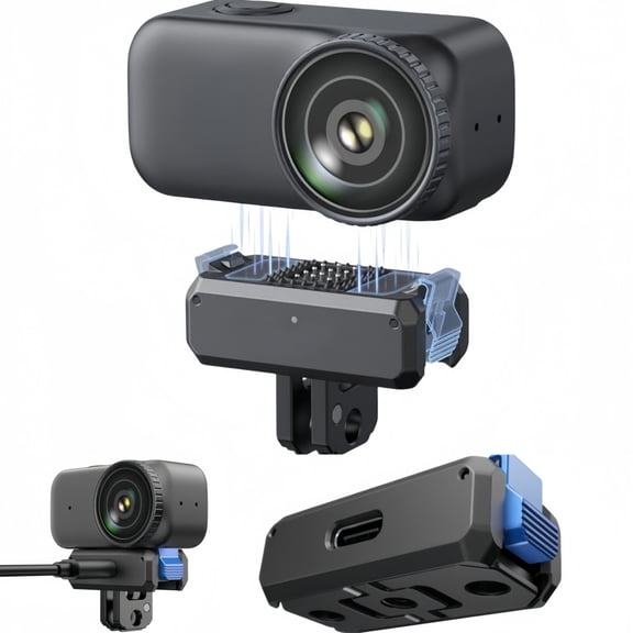 Magnetic Quick-Release Charging Adapter Mount for DJI Osmo Nano/Xtra Atto, Foldable Base with1/4 Screw Hole, 1/4" Screw Mount, Dual Lock Anti-Drop, No Vision Dock Needed