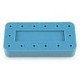 thumbnail image 1 of Magnetic RECTANGULAR Dental Lab Bur Block Holder Station, Holds 14 Burs, Blue, 1 of 1
