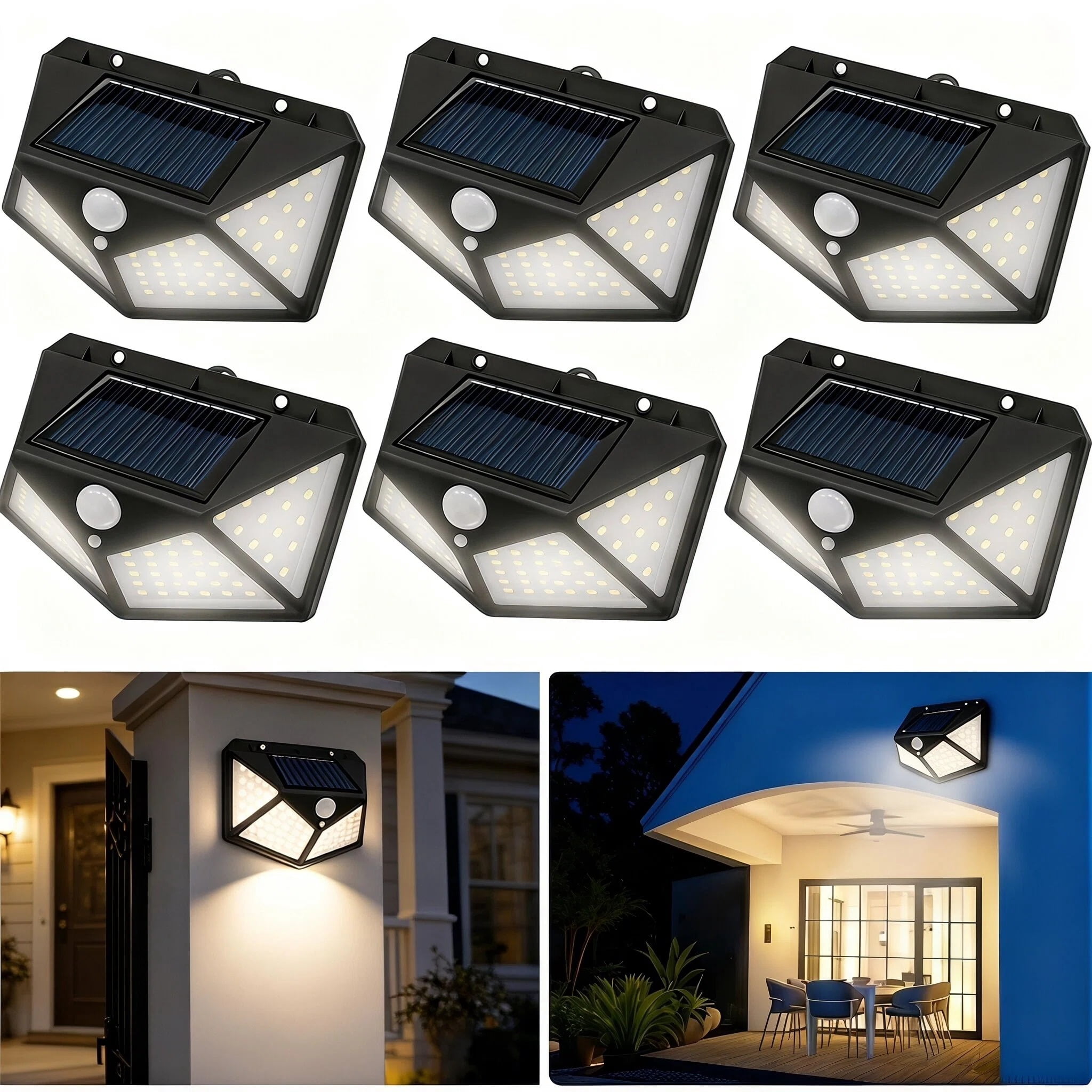 Solar Rv Light BN-LINK 6 Pack Solar Lights Outdoor, Waterproof Solar Powered Wall ...