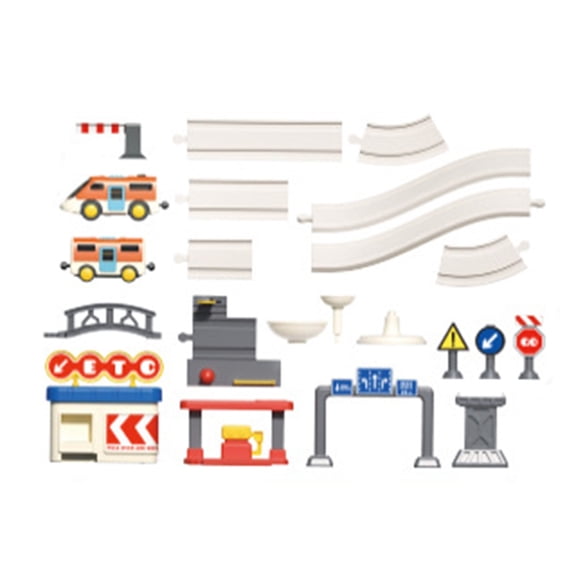 Magnetic Railway System With Electric Locomotive And Carriages For Children