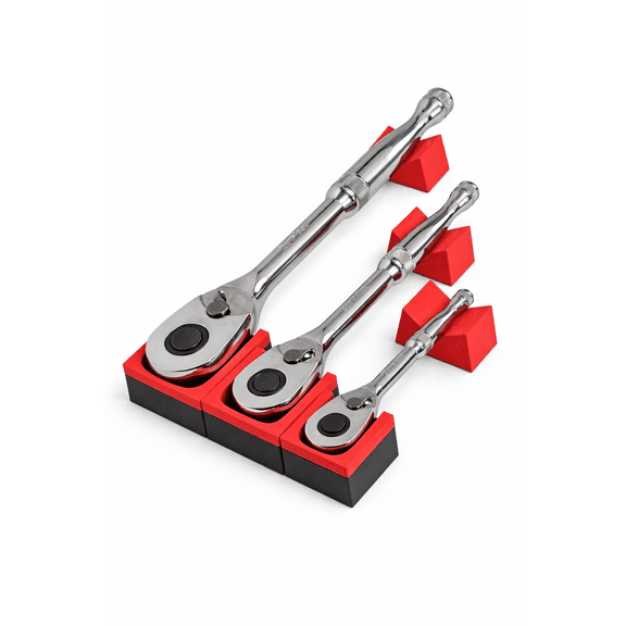 Modular Ratchet Organizer Kit Set with Strong Magnet  3-Piece (1/4, 3/8, 1/2) | Heavy-Duty Magnetic Socket Wrench Holder for Garage & Workshop (TOOLS NOT INCLUDED)