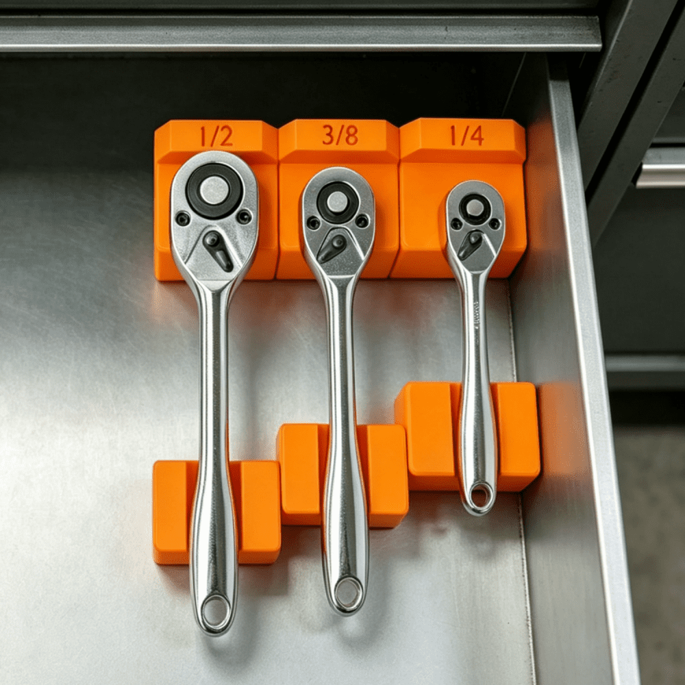 Magnetic Ratchet Wrench Organizer, 1/4