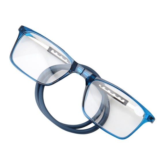 Magnetic Reading Glasses Men Women 2.0,Front Connect Adjustable Temples Eyeglass Around Neck Hanging Computer Readers for Presbyopia,Blue