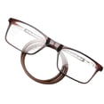 thumbnail image 1 of Magnetic Reading Glasses Men Women Front Connect Adjustable Temples Eyeglass Around Neck Hanging Readers 2.0,Brown, 1 of 11