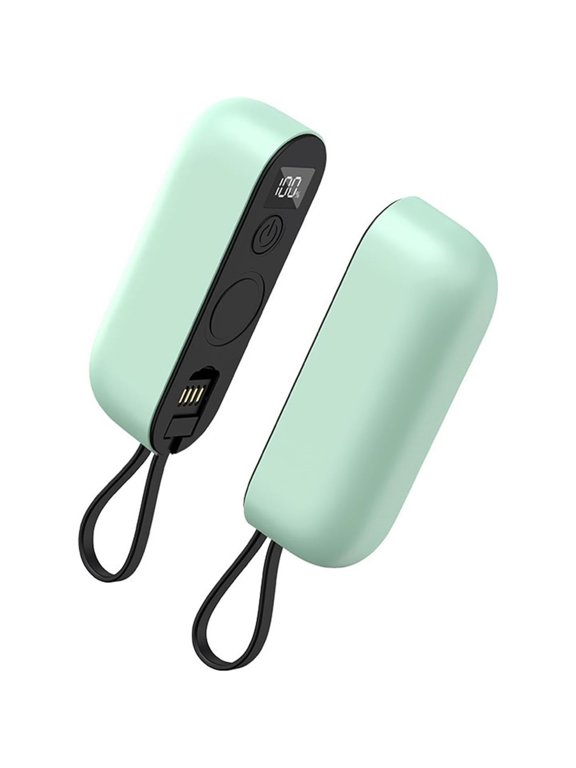 Magnetic Rechargeable Hand Warmers, 2-in-1 Split Pocket Heater with Digital Display, USB Rechargeable for Outdoor Winter Use,Green