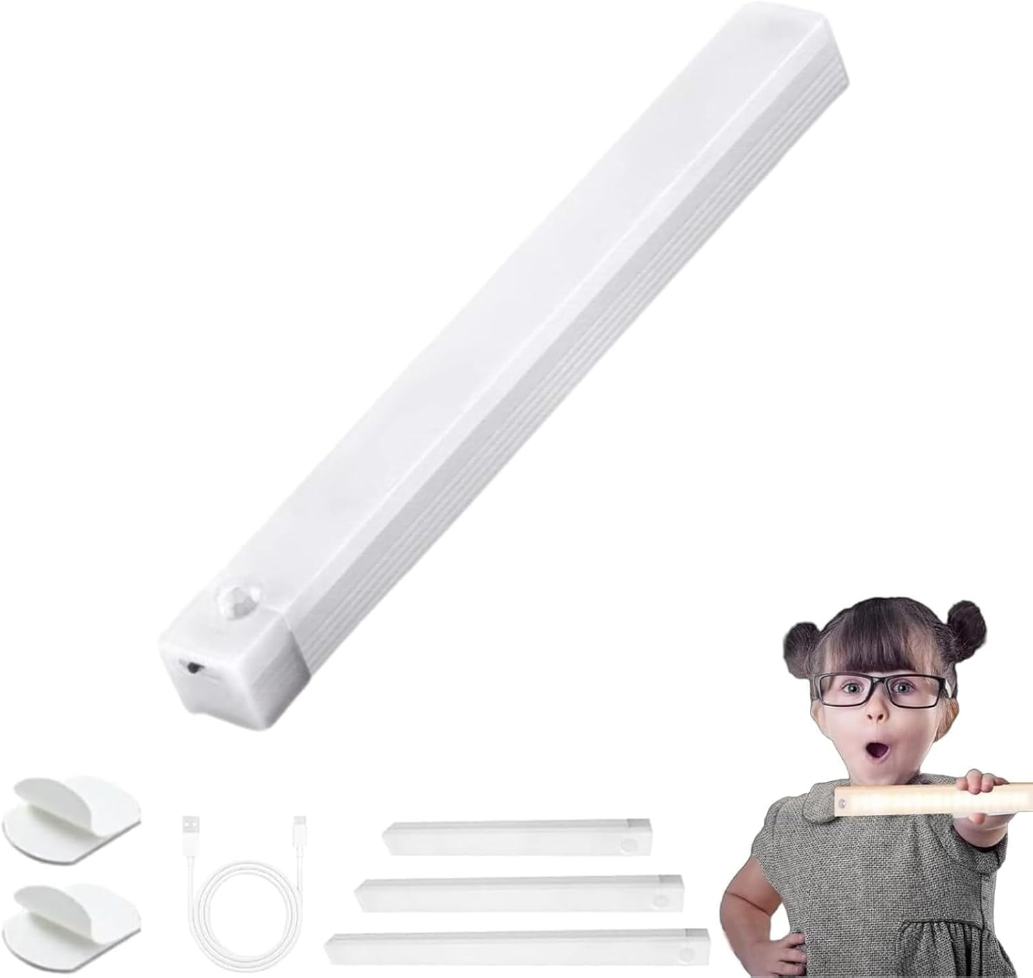 Magnetic Rechargeable LED Motion Sensor Lights – 3 Color Temperature Closet Lights, USB Stick-on Wireless Lights for Wardrobe, Cabinet, Stairs, Hallway