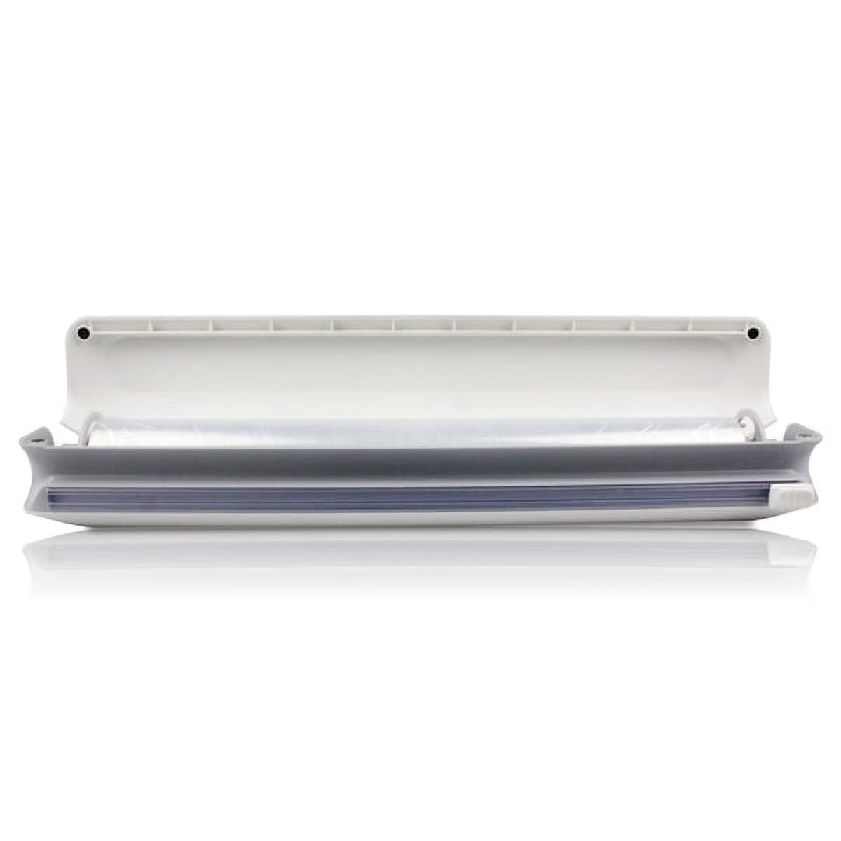 Refillable Plastic Wrap Dispenser With Cutter, Tin Aluminum